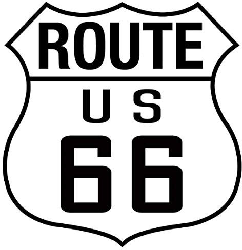 Signs 4 Fun Adesivo Route 66 Highway Shield, nero