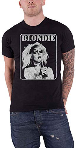 Blondie T Shirt Presente Poster Band Logo Debbie Harry Official Mens Black L