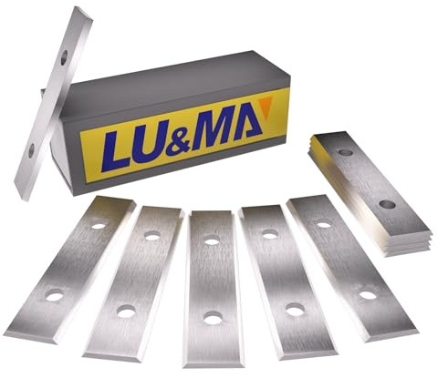 LU&MN Carbide Scraper Replacement Blades, 2.38 / 60×12×1.5mm Double-Edged Reversible Blades, Fits Most Handheld Paint, Glue& Grout Scrapers, 10Pieces