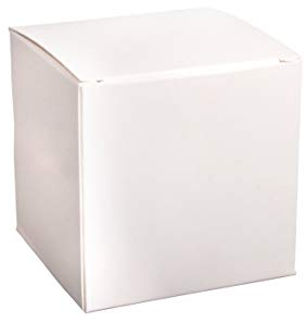 Rayher 67322102 Quadratische Faltschachtel zum Befüllen, 12er Set, Geschenkboxen aus Karton, weiß, 7,5x7,5x7,5 cm