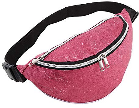 New-Rebels Disco 23.1016 - Marsupio da donna, alla moda ed elegante, con glitter Rosa Pink 32.5/17.5/11