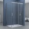doporro Box Doccia Angolare con Parete Fissa e Porta Scorrevole Reversibile Altezza 195 cm 90x130 Vetro Temperato Trasparente 8 mm Anticalcare Profilo Cromo - Ravenna18K