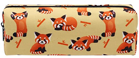 Aiphamy Federmäppchen aus Segeltuch für Jungen, Mädchen, Kinder, Teenager, Studenten, Damen, Herren (roter Panda)