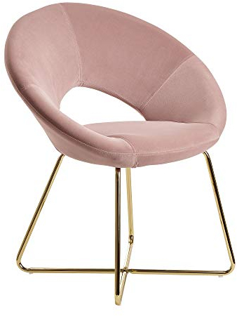 FineBuy Esszimmerstuhl Samt Küchenstuhl mit goldenen Beinen, Schalenstuhl Stoff/Metall, Design Polsterstuhl, Stuhl Esszimmer Gepolstert