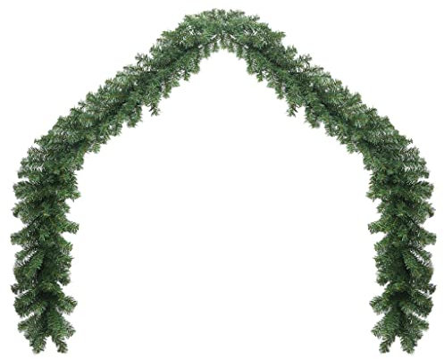 vidaXL Girlande, künstliche Weihnachtsgirlande für Weihnachten, Urlaub, Zuhause, Outdoor-Dekoration, grüne Girlande für Tür, Fenster, Treppen, Geländer, PVC, 90 cm