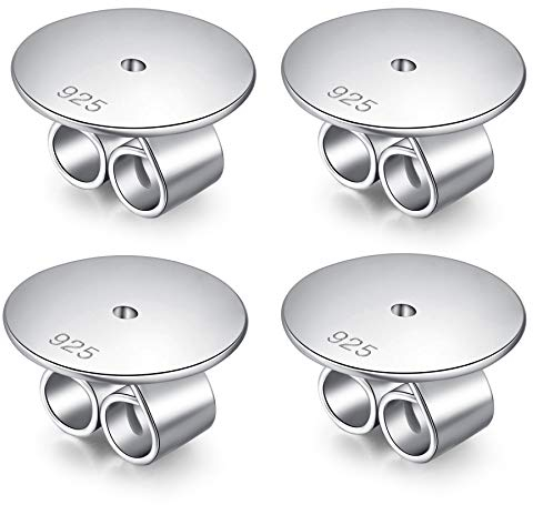 Ohrringe Verschlüsse für Ohrstecker Ohrring Rückstecker Ohrring Verschluss Flach Ohrstecker Verschluss Silber 925 Ohrring Verschluss für Schwere Ohrringe Ohrring Rückstecker Nickelfrei Ohrring Heber