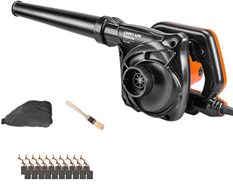 ACXZ Soffiatore per Foglie Elettrico con Cavo e aspiratore 2-in-1, spazzatrice Industriale per impieghi gravosi a velocità variabile a 6 velocità, Cavo di Alimentazione da 1,6 m / 2300 W, Nero