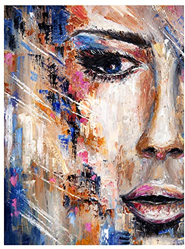 wandmotiv24 Deko Wandbild aus Acrylglas, Größe 100x75cm, Hochformat, Abstraktes Frauen Gemälde, Farbe, Abstrakt, Kunst, Dekoration Wohnung modern, Deko, Acryl, Wanddeko Schlafzimmer M0057