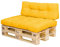 Royal Schneider Set Sitzkissen Rückenkissen Palettensofa Palettenpolster - 2er Set - 1Stk. 120x80 + 1Stk. 120x40, Farbe - Gelb