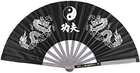 DeWin Éventail de Tai Chi, Éventail de Kung Fu Éventail d'arts chinois Éventail de Kung Fu chinois en acier inoxydable Éventail d'arts martiaux Éventail de danse pour entraînement et performance
