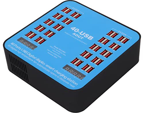 USB Charger USB Charging Station 40 Port 200W Multiport Phone Charging Hub for Multiple Devices Smart Phone Tablet Laptop Computer