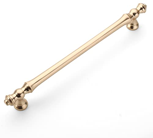 Amerdeco 6 Pack Brushed Brass Cabinet Pulls 192mm Hole Center Cabinet Hardware Gold Kitchen Cabinet Handles for Bathroom Drawer Pulls Dresser Pulls UK0017