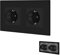 BSEED Enchufe de pared con Panel de cristal,Negro Doble Schuko Enchufe con clips,16A 250V Tomas de corriente empotradas,Enchufe de pared aplicar para Cocina, Dormitorio,Oficina, Hotel, etc