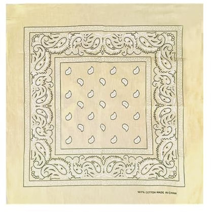 JOPHY & CO. Bandanas aus 100% Baumwolle für Damen Herren Kinder Unisex mit Paisley Muster Kopftuch Kopfbedeckung Schal für Haar/Hals/Handgelenk/Kopf COD.644 (Beige Paisley)