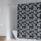 BCughia Duschrollo für Badewanne, Duschvorhang Grau Retro Blumen Muster Polyester Shower Curtains 150x180cm(60 W x 72 H)