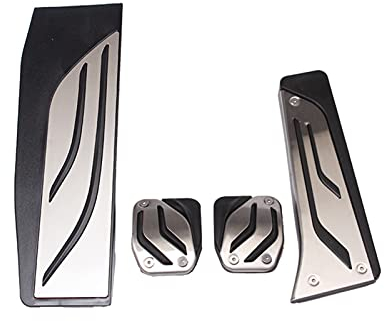 MGRAS Autobeschleuniger Kupplungspedal Edelstahl Autozubehör passen for BMW 1 2 3 4 Serie M3 M4 E87 E90 F20 F21 F30 F32 F36 F80 F82 Pedal (Color : Set)