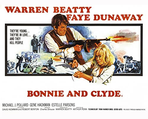 Bonnie und Clyde (1967) Poster Warren Beatty, Faye Dunaway, Arthur Penn 25,4 x 20,3 cm Foto