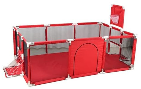 YAZOCO Laufstall Baby,122X180cm Mobiler Zaun Indoor and Outdoor Baby Playpen with Laufstall Baby Playpens with Breathable Mesh and Zip Door Mobiler Zaun (rosa 122X180cm)