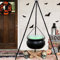 Aoblok Hexenkessel Halloween Deko, Schwarz Kunststoff Großer Hexenkessel auf Dreibein mit Beleuchtung, Hexenkessel Süßigkeiten Kessel für Großer Süßigkeiten Halloween Party Dekoration (115CM)