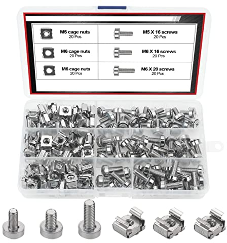 OATIPHO Käfigmuttern Mit Schrauben Für Rackmontage Server-gehäuse Aus Kohlenstoffstahl Verzinkt Korrosionsbeständig