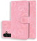 Vkooer Coque pour Samsung Galaxy S24 Premium Cuir PU Étui Portefeuille à Rabat Housse Flip Case Cover Mandala avec Support et Porte Cartes pour Galaxy S24 5G Smartphone, Rose