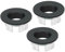 PATIKIL Desbordamiento Anillo, 3uds Fregadero Redondo Cubierta Lavabo Recorte Latón Inserción Agujero Redondo Gorras para Cocina Baño, Negro