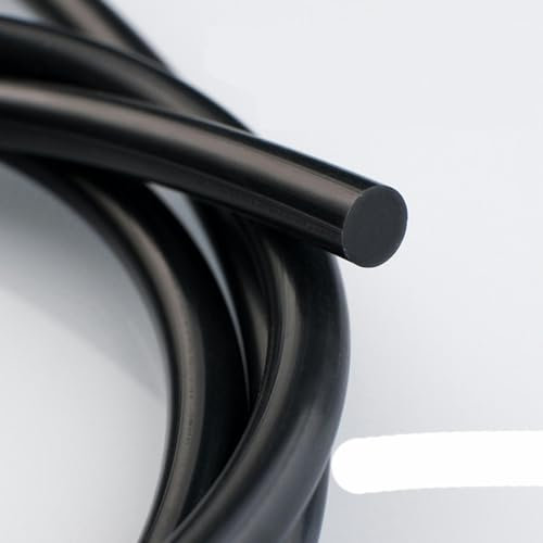 Schwarze feste Silikonschnur, Durchmesser 1 mm ~ 25 mm, weiße Gummidichtung, Zierleiste, Dichtungsstreifen, O-Ring, hohe Temperatur, wasserdicht, Durchmesser 1 mm, 5 Meter