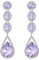 EVER FAITH Damen Ohrringe Kristall Hochzeit Mode Teardrop Lange Baumeln Kronleuchter Ohrhänger Lila Silber-Ton