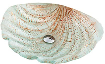 HPTHLY Fregadero de Recipiente Lavabo de tocador de baño Lavabo artístico de Vidrio Templado Lavabo de encimera de baño de Concha de mar Lavabo Simple Fregadero de contenedor