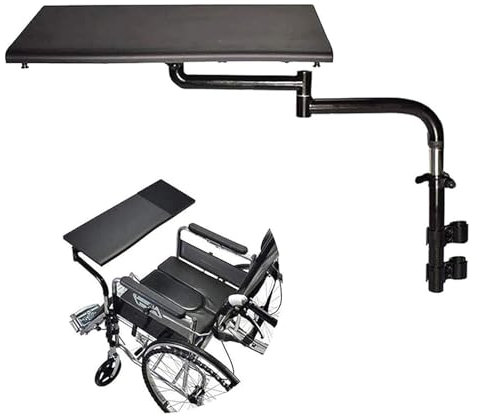 Dtyubfg Plateau pour fauteuil roulant, distance et hauteur réglables Bureau d'ordinateur ergonomique pour fauteuil roulant, pour enfant/seniors/patients mangeant, lisant, type universel -35CM-Noir