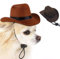 Cowboyhut für Haustiere, verstellbarer Hundehut, Cowboy-Kostüm, Cosplay-Kappe, Welpen, Cowboy-Cosplay-Mütze, verstellbarer Nackenriemen, Hut für kleine, mittelgroße Hunde und Katzen,