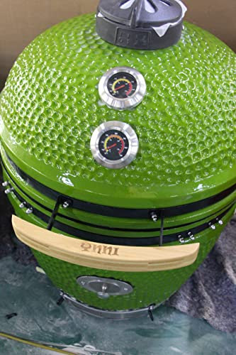 YNNI 69,6 cm Limettengrün XXL Pommes-Futterstation Kamado Basic Ofen BBQ Grill inkl. Trolley TQ0C27LM