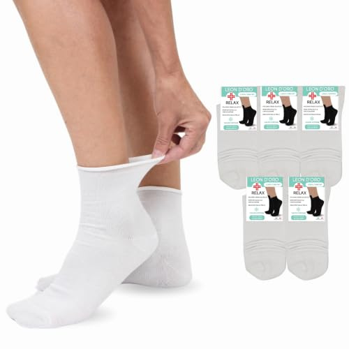 chaussette sans élastique pour Diabétiques 5 PAIRES sanitaires chaudes en coton 100% fabriqué en Italie