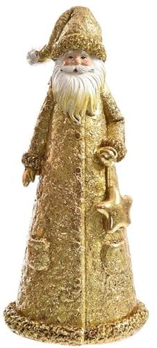 Dadeldo Living & Lifestyle Weihnachtsmann Dekofigur Resin Gold 16cm