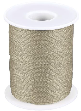 PATIKIL 1mm x 393feet Nylon String for Bracelets Braided Nylon Cord Nylon Thread for Wind Chime Beading Necklaces Blinds DIY Craft Jewelry Making, Khaki
