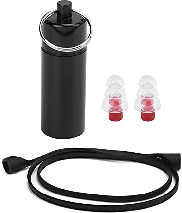 22 x 67 mm Musiker-Ohrstöpsel, Red Noise Reduction, wasserdicht, mit SiO2-Gel-Kordel und Aufbewahrungsflasche, ideal für Konzerte und Live-Musik