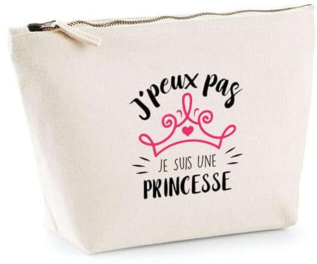 Trousse Je suis Une Princesse | Pochette Toilette Maquillage | Idée Cadeau Humour Drôle Marrant Original Anniversaire Fête
