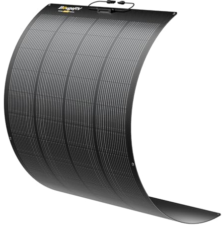 BougeRV Arch Pro 200W Panneau Solaire Souple Anti-Ombrage | 28 Diodes Intégrées, N-Type, ETFE, Fibre de Verre 16BB Cellule Mono 25% Haute Efficacité Camping-car Bateau Jardin12/24V