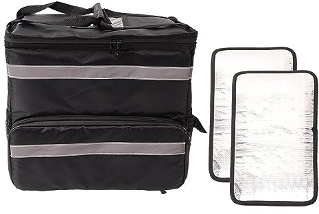 Ausla Isolierter Pizza -Abgabe -Rucksack Großer Kapazität Thermischer Rucksack für Pizza Lieferung mit Erweiterbarer Schicht 2 Partitionen Oxford Fabric Heat Preservation