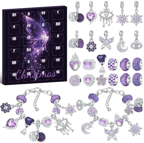 AVAKY Adventskalender 2025 Frauen Damen Schmuck, 24 Füllung Weihnachtskalender Schmuck Adventskalender Armband, Schmuck Basteln Weihnachten Geschenke für Frauen Teenager Mädchen