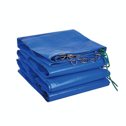 YiHYSj Abdeckplane Gewebeplane Premium Line 240g/m² Blau 4m x 10m Reißfest UV-stabilisiert Tarp Abdeckplane Gewebeplane Schutzplane Zeltplane für Gartenmöbel Holz Trampolin Camping