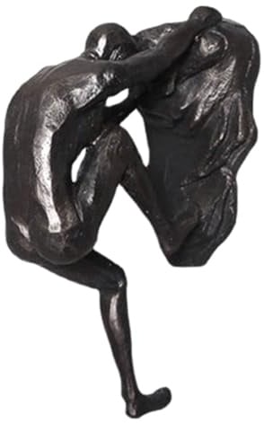 Ayfunkey Sculpture,Climbing Man Wall Sculpture,Climbing Men Figures Wall Hanging,Modern Black Resin Statue, Wall Decor Easy to Use