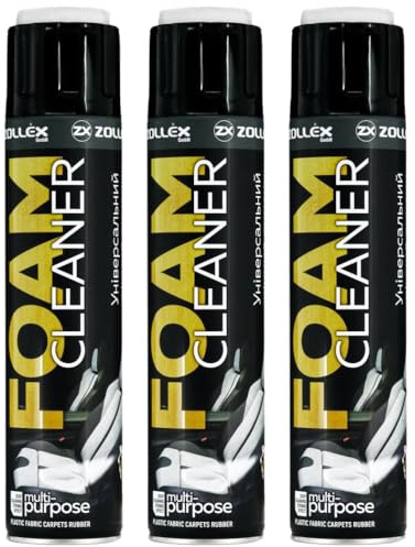 Universal-Schaumreiniger 3x 650ml für Auto & Haushalt – Tiefenreinigung für Stoff, Teppich, Alcantara, Dachhimmel & Kunststoff – entfernt Flecken, Fett & Schmutz, Rückstandsfrei, Schnell Trocknend