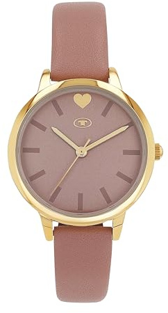 TOM TAILOR - Mädchen Quarz Armbanduhr - Alloy Gehäuse - Kunstleder Armband - Wasserdicht 3 Bar - Herz Design