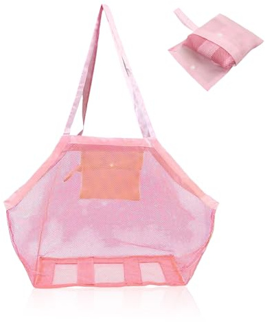 Netztasche Sandspielzeug,Strandspielzeug Tasche für Sandspielzeug Netz,Strandtasche Kinder,Sandtasche,Spielplatz Beach Bag,Strand Aufbewahrungstasche Beutel Mesh,Sandschaufel Buddelzeug Sandkasten