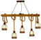 Retro Vintage Seilleuchte Seil Lichter Kronleuchter Rustikal Hanfseil Eisen Leuchter Pendelleuchte Runde Hängend Eisen Käfig Hängelampe Handgewebt Deckenlampe Beleuchtung 5 * E27 Edison Esstischlampe