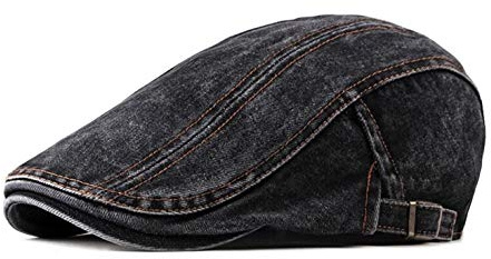CHENNUO Herren Denim Flatcap Schiebermütze Gatsby Mütze Vintage Schirmmütze Ivy Cap