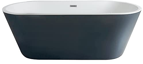 MILANO Stone Grey 1695 x 750mm Double Ended Freestanding Oval Bath