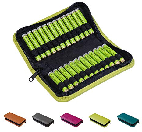 Homöopathische Taschenapotheke, Globuli-Tasche zum Buch Homöopathie (GU Kompass Gesundheit) von Sven Sommer, gefüllt mit 24 Globuli-Röhrchen (Glas), handgem. aus echtem Leder (apfel-grün)