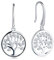 JO WISDOM Orecchini Albero Della Vita Argento 925 Donna con AAA Zirconia Cubica (argento, zirconi cubici1)